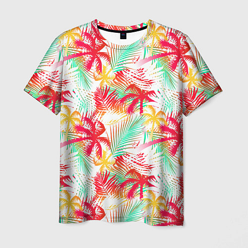 Мужская футболка Palm red yellow / 3D-принт – фото 1