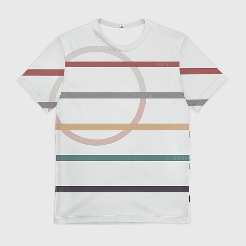 Мужская футболка Stripes and circle / 3D-принт – фото 1