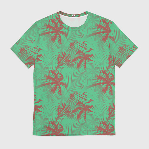Мужская футболка Palm brown turquoise / 3D-принт – фото 1