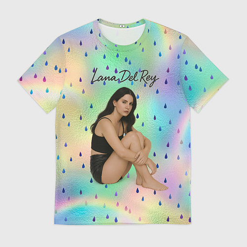 Мужская футболка Lana Del Rey сидит обняв колени / 3D-принт – фото 1