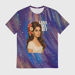 Мужская футболка Lana Del Rey с цветами в волосах