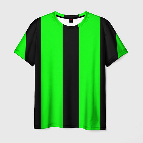 Мужская футболка Color green black line / 3D-принт – фото 1