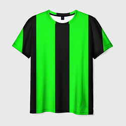 Мужская футболка Color green black line