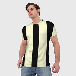 Футболка мужская Color black beige line, цвет: 3D-принт — фото 2