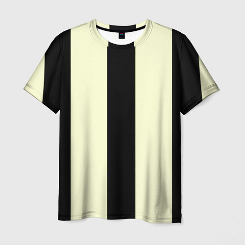 Мужская футболка Color black beige line / 3D-принт – фото 1
