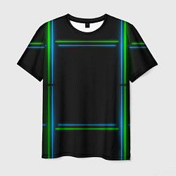 Мужская футболка Neon green light blue