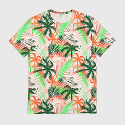 Футболка мужская Palm green pink, цвет: 3D-принт