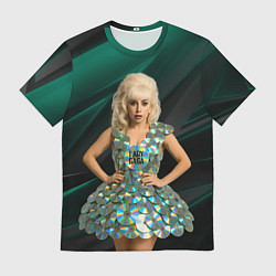 Футболка мужская Леди Гага в платье из дисков, цвет: 3D-принт