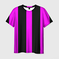 Мужская футболка Color black pink lines
