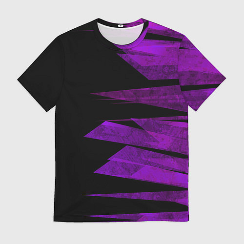 Мужская футболка Color purple black stripes / 3D-принт – фото 1