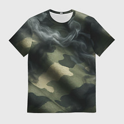 Мужская футболка Камуфляжная ткань с дымом