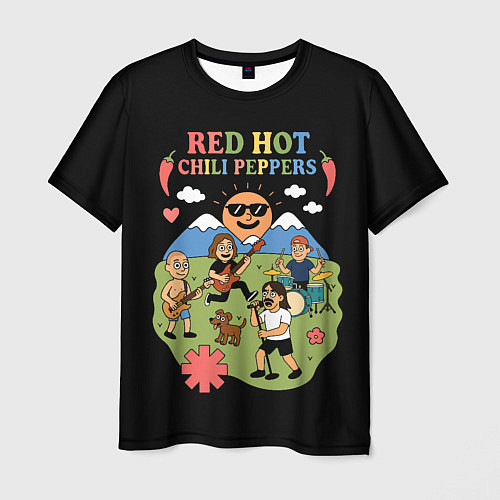 Мужская футболка Red Hot Chili Peppers, мультяшный стиль / 3D-принт – фото 1
