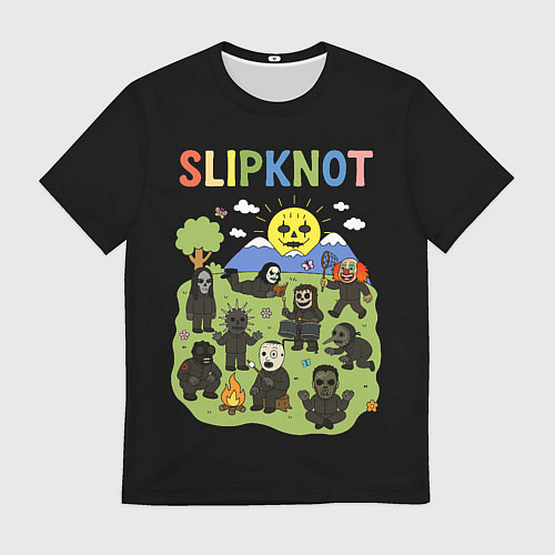 Мужская футболка Slipknot, мультяшный стиль / 3D-принт – фото 1