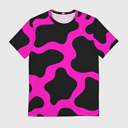 Мужская футболка Розовая коровья расцветка