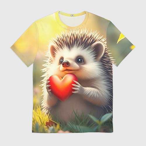 Мужская футболка Милаха ёжик влюблён / 3D-принт – фото 1