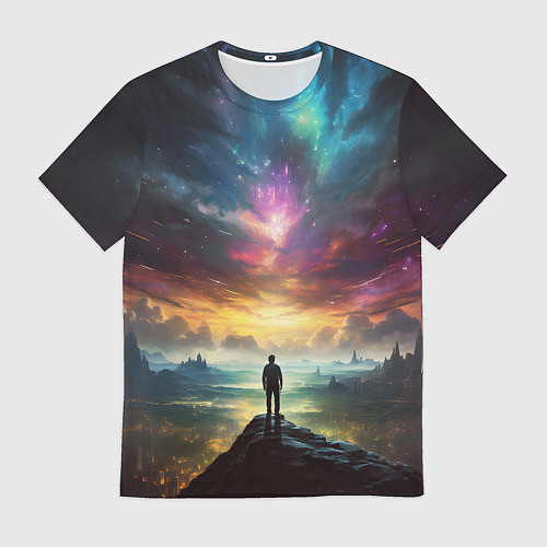 Мужская футболка Shocking the cosmos / 3D-принт – фото 1