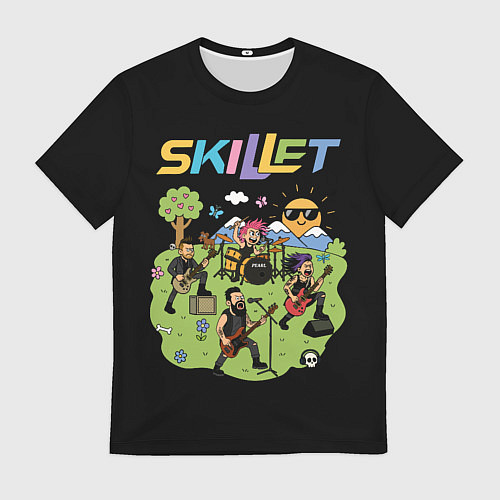 Мужская футболка Скиллет мультяшный стиль / 3D-принт – фото 1