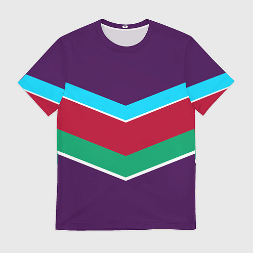 Мужская футболка Фиолетовый с полосами / 3D-принт – фото 1