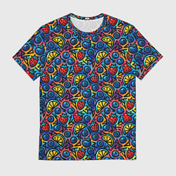 Футболка мужская Тропические ягоды и фрукты паттерн, цвет: 3D-принт