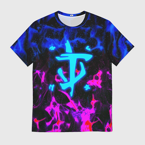 Мужская футболка Doom неоновый дым / 3D-принт – фото 1