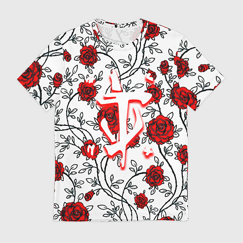 Мужская футболка Doom розы / 3D-принт – фото 1