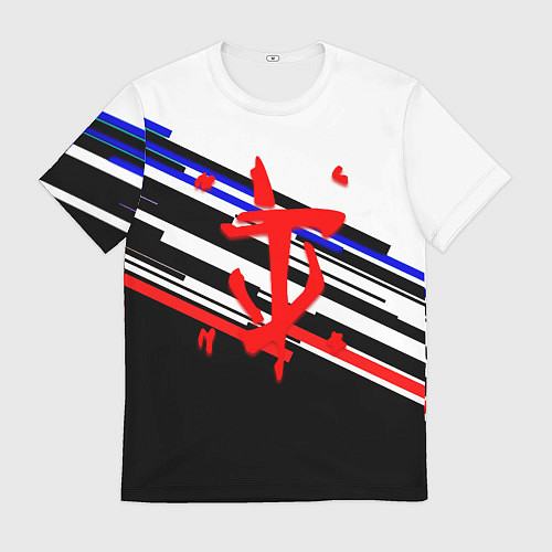 Мужская футболка Doom line color / 3D-принт – фото 1