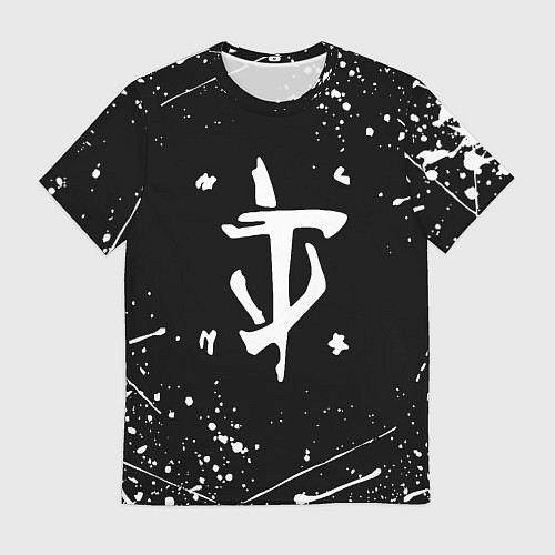 Мужская футболка Doom краски белые / 3D-принт – фото 1