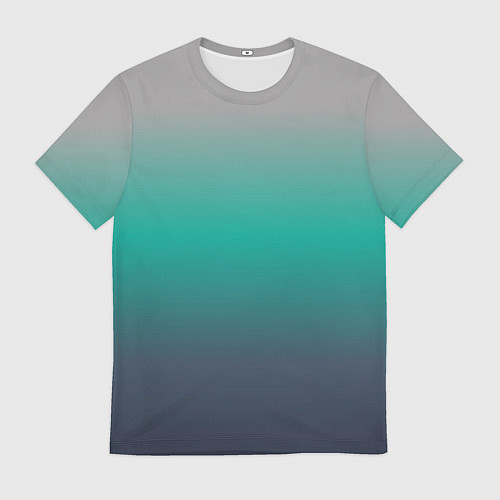 Мужская футболка Градиент серо-зеленый / 3D-принт – фото 1