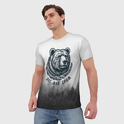 Футболка мужская Лес мой храм - медведь бог лесов, цвет: 3D-принт — фото 2