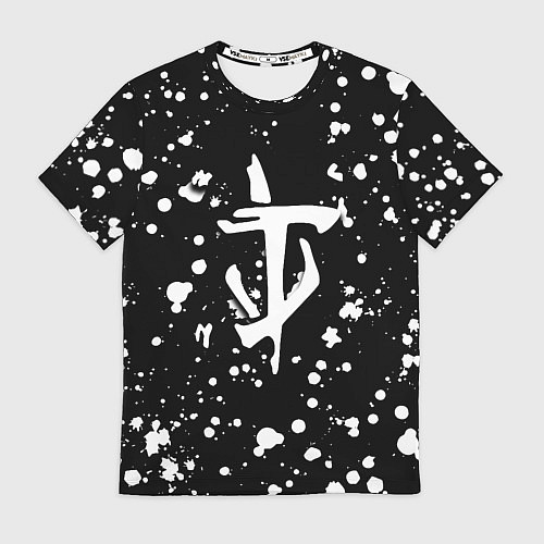 Мужская футболка Doom белые краски текстура / 3D-принт – фото 1