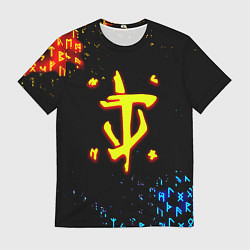 Мужская футболка Doom огненные символы