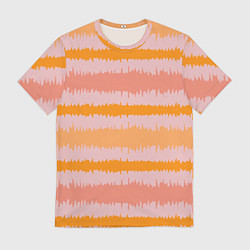 Мужская футболка Полосы зигзагообразные оранжево-розовые