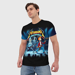 Футболка мужская Rock group Futurama - ai art fantasy, цвет: 3D-принт — фото 2