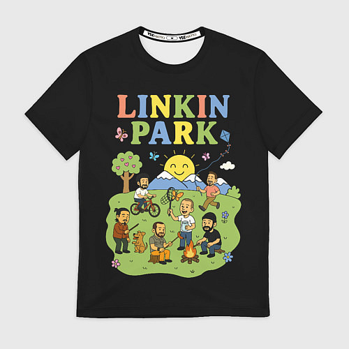Мужская футболка Linkin Park, мультяшный стиль / 3D-принт – фото 1