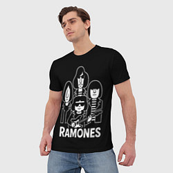 Футболка мужская Ramones, силуэты, цвет: 3D-принт — фото 2