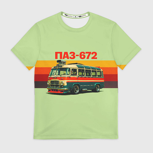 Мужская футболка Ретро автобус ПАЗ-672 поп-арт / 3D-принт – фото 1