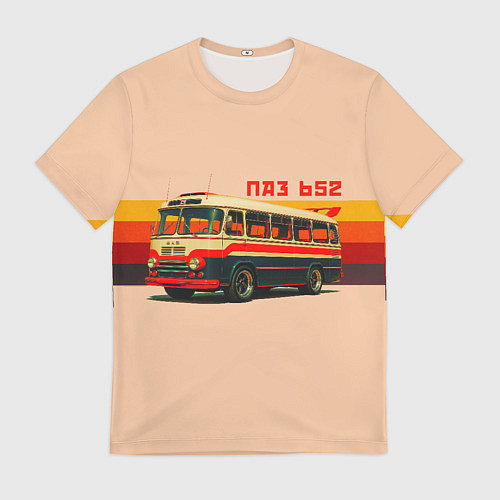 Мужская футболка ПАЗ 652 ретро автобус поп-арт / 3D-принт – фото 1