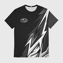 Мужская футболка Subaru - монохромный черный