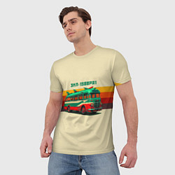 Футболка мужская Ретро автобус ЗИЛ поп-арт, цвет: 3D-принт — фото 2