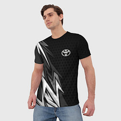Футболка мужская Toyota - монохром, цвет: 3D-принт — фото 2