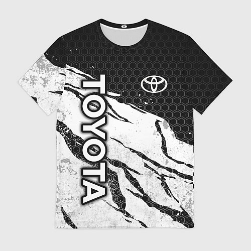 Мужская футболка Toyota - черный и белый / 3D-принт – фото 1