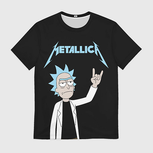 Мужская футболка Metallica и Рик рокер из Рик и Морти / 3D-принт – фото 1