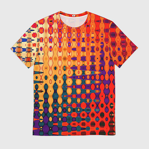 Мужская футболка Красно-жёлтый абстракция / 3D-принт – фото 1