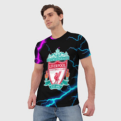 Футболка мужская Liverpool neon storm, цвет: 3D-принт — фото 2