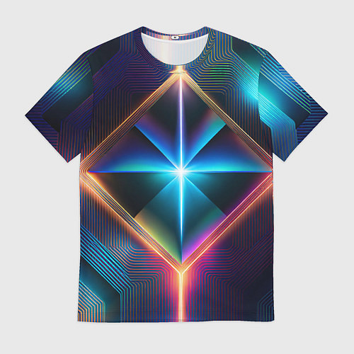 Мужская футболка Фантастический геометрический центр / 3D-принт – фото 1