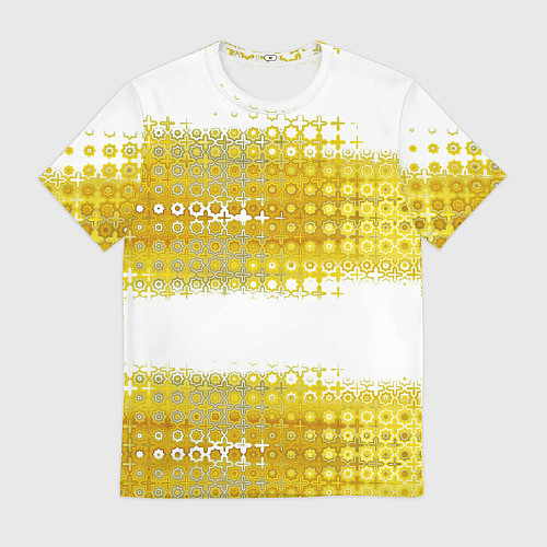 Мужская футболка Узорчатые золотые полосы / 3D-принт – фото 1