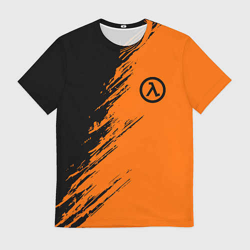 Мужская футболка Half Life - black and orange / 3D-принт – фото 1