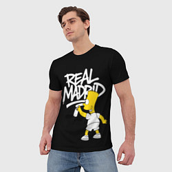 Футболка мужская Граффити Реал Мадрид и Барт Симпсон, цвет: 3D-принт — фото 2