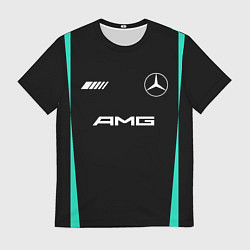 Футболка мужская Мерседес АМГ полоски, цвет: 3D-принт