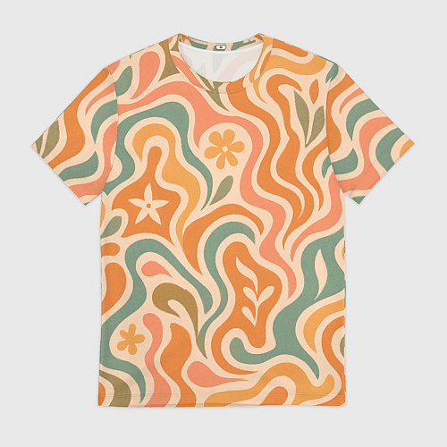 Мужская футболка Цветочная волна / 3D-принт – фото 1